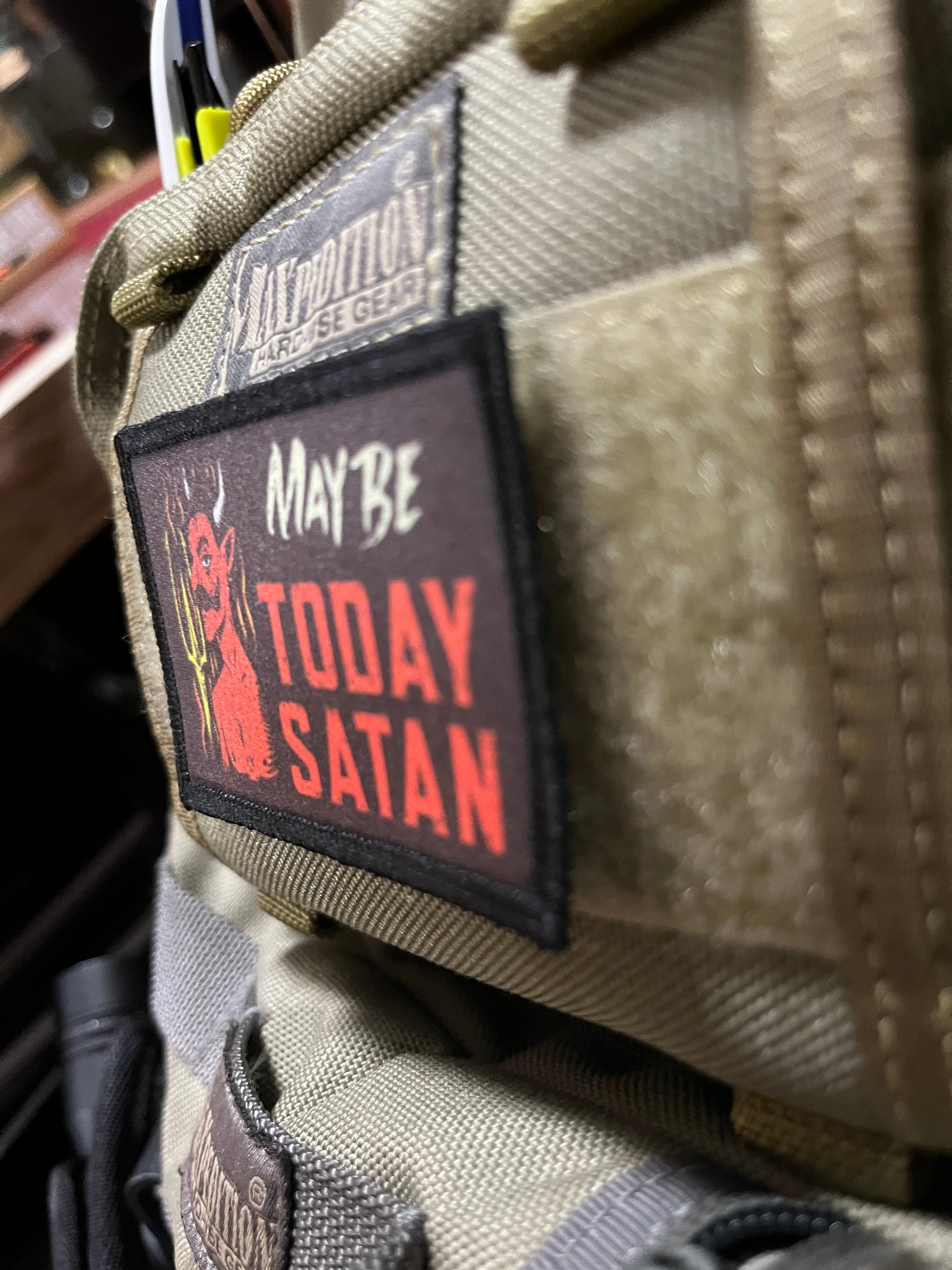 Maybe Today Satan Velcro Morale Patch Morale Patches Redheaded T Shirts 