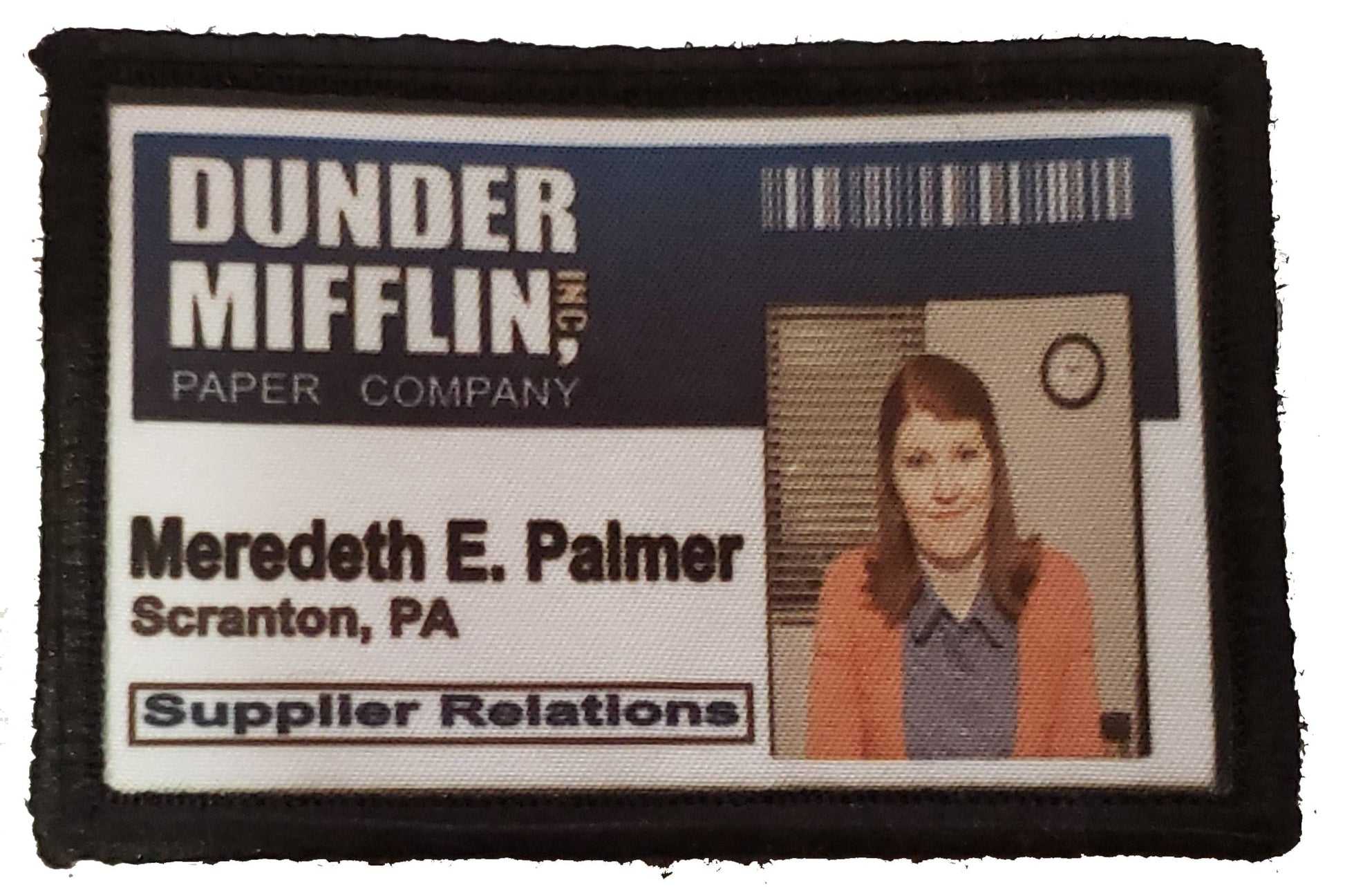 Meredeth Palmer ID Badge 2x3 The Office Themed Morale Patch – Redheaded Productions meredeth-palmer-id-badge-2x3-the-office-themed-morale-patch-redheaded-productions