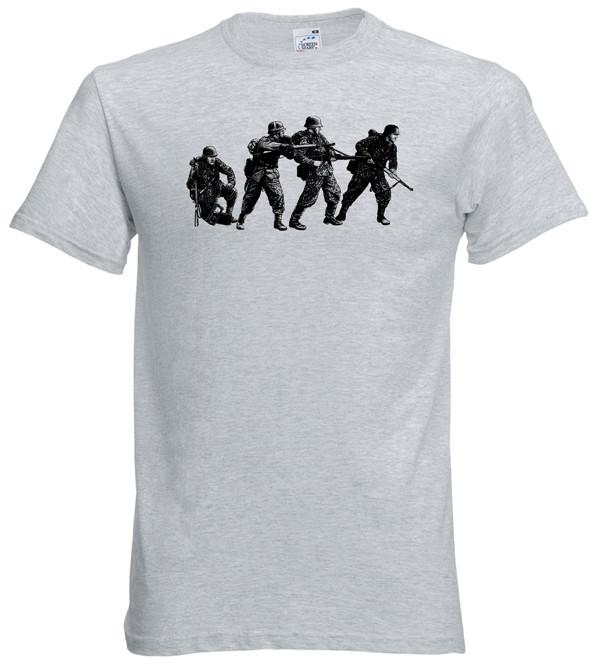 MG42 Team in Dot Camo T Shirt T Shirts Redheaded T Shirts Small Olive Drab 