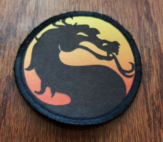 Mortal Kombat Logo 3" Circle Morale Patch Morale Patches Redheaded T Shirts 