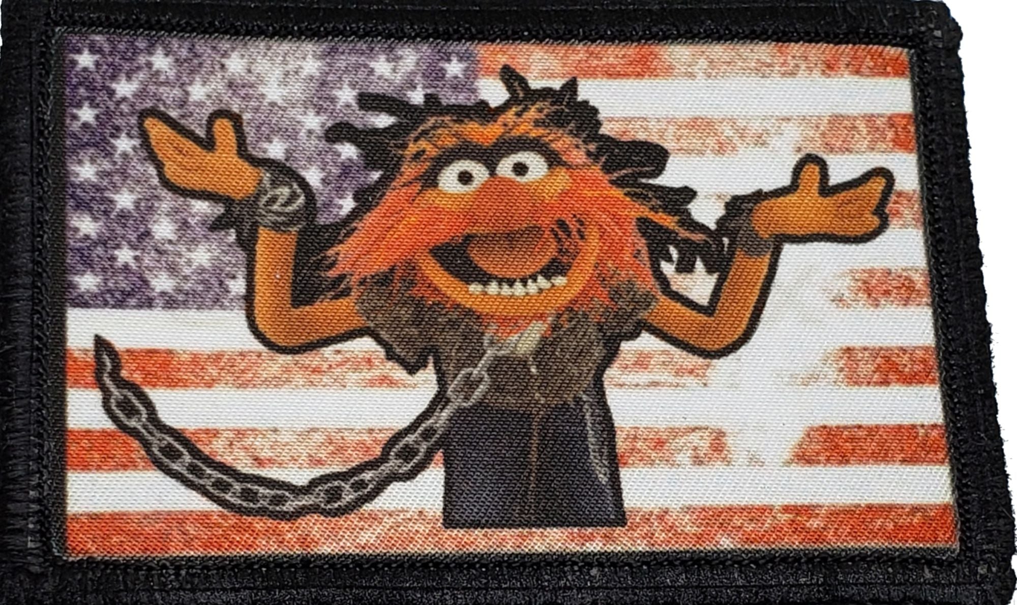 Muppets Animal USA Flag Morale Patch Morale Patches Redheaded T Shirts 