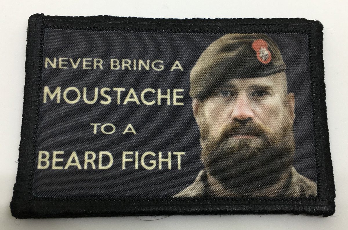 Never Bring a Mustache to a Beard Fight Morale Patch Morale Patches Redheaded T Shirts 