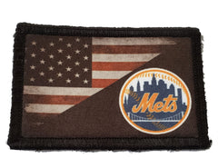 New York Mets USA Flag Morale Patch Morale Patches Redheaded T Shirts 