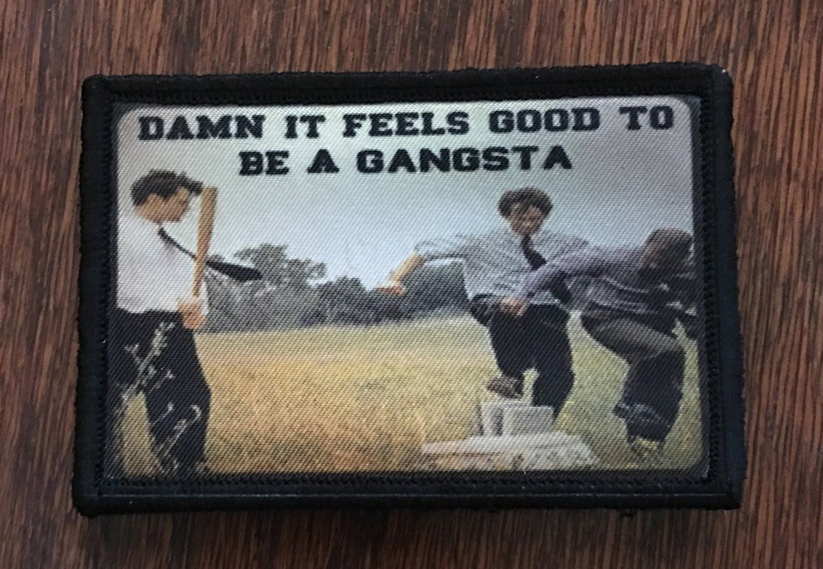 Office Space "Damn It Feels Good to Be A Gangsta" Morale Patch Morale Patches Redheaded T Shirts 