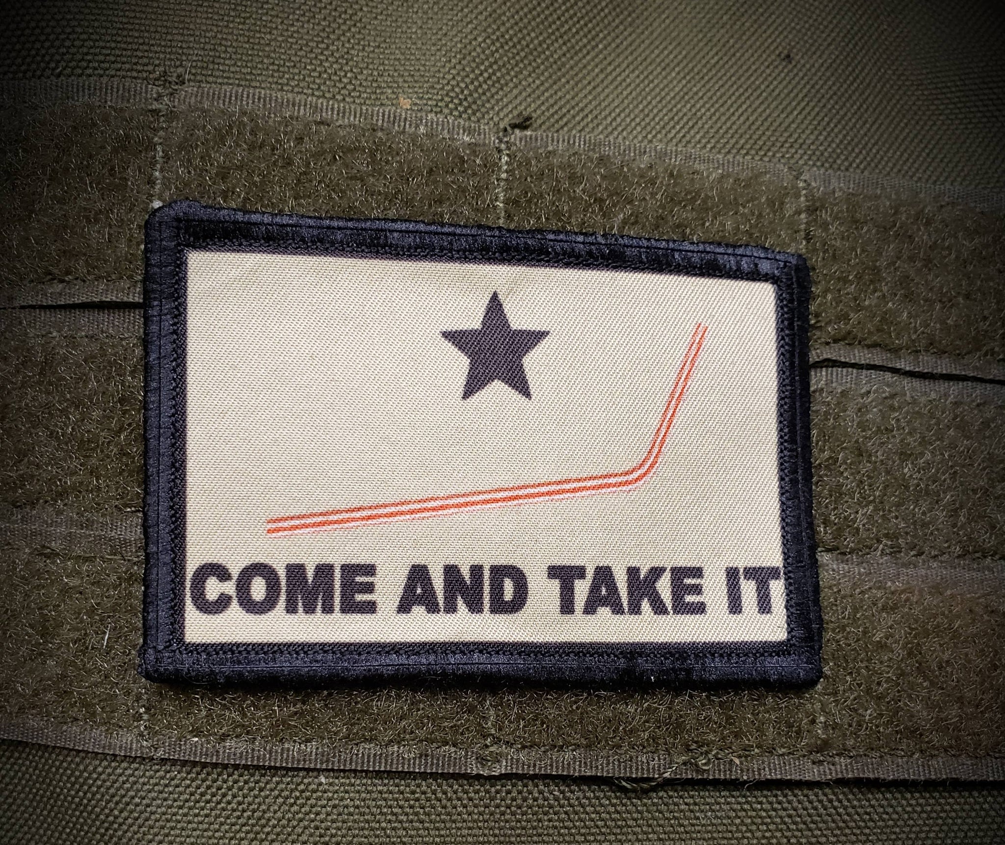 Plastic Straw Come and Take It Morale Patch Morale Patches Redheaded T Shirts 