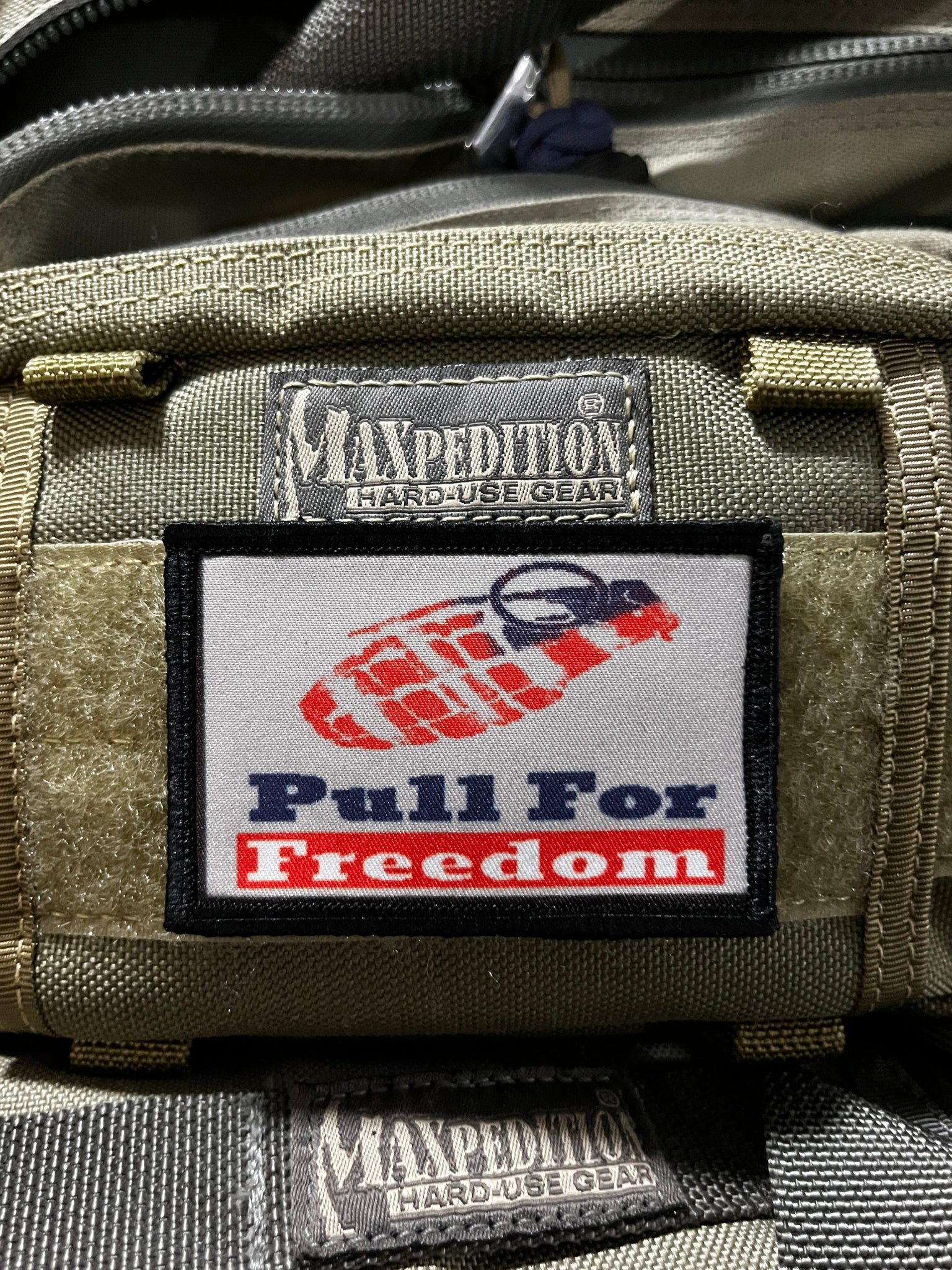 Pull for Freedom Grenade Morale Patch Morale Patches Redheaded T Shirts 