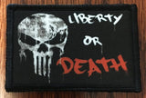 Punisher Liberty or Death Morale Patch Morale Patches Redheaded T Shirts 