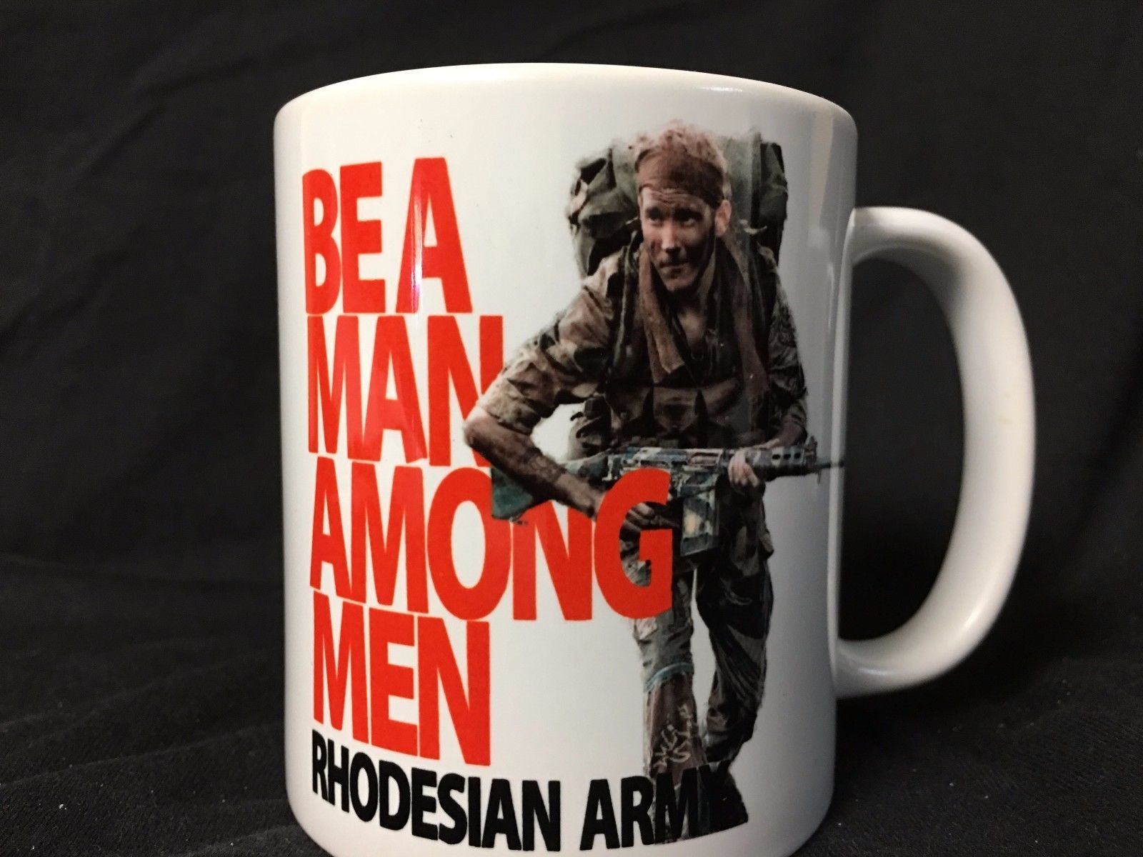 Rhodesian Army Apply Violence FAL Coffee Mug Coffee Mugs Redheadedtshirts.com 