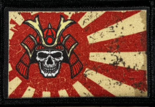 Samurai Skull Rising Sun Morale Patch Morale Patches Redheaded T Shirts 