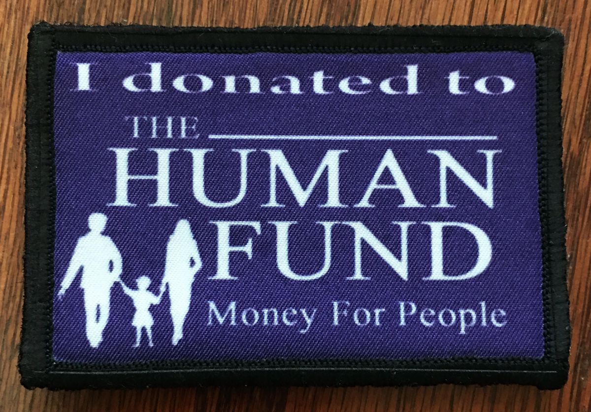 Seinfield The Human Fund Morale Patch Morale Patches Redheaded T Shirts 