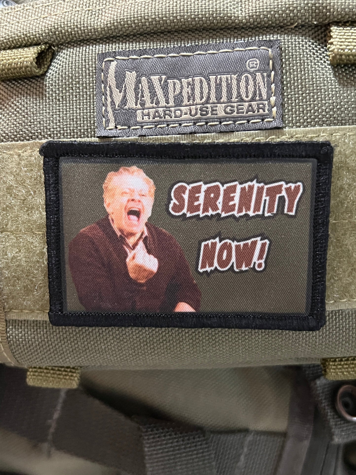 Serenity Now! Seinfeld Funny Morale Patch Morale Patches Redheaded T Shirts 