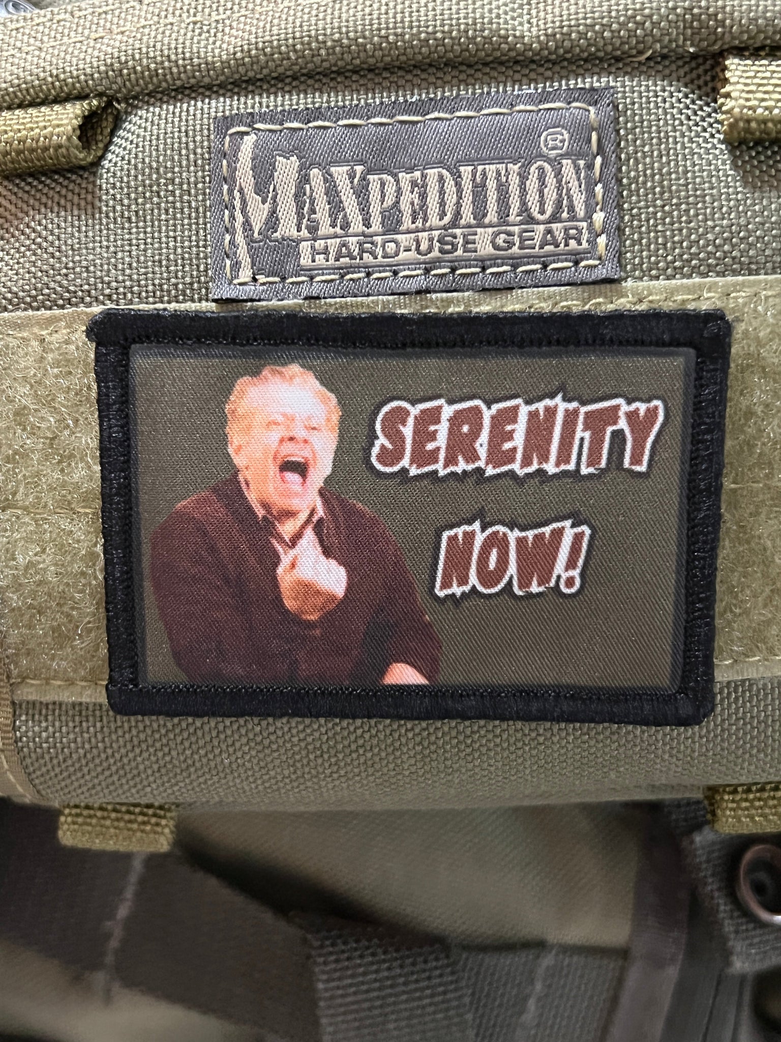 Serenity Now! Seinfeld Funny Morale Patch