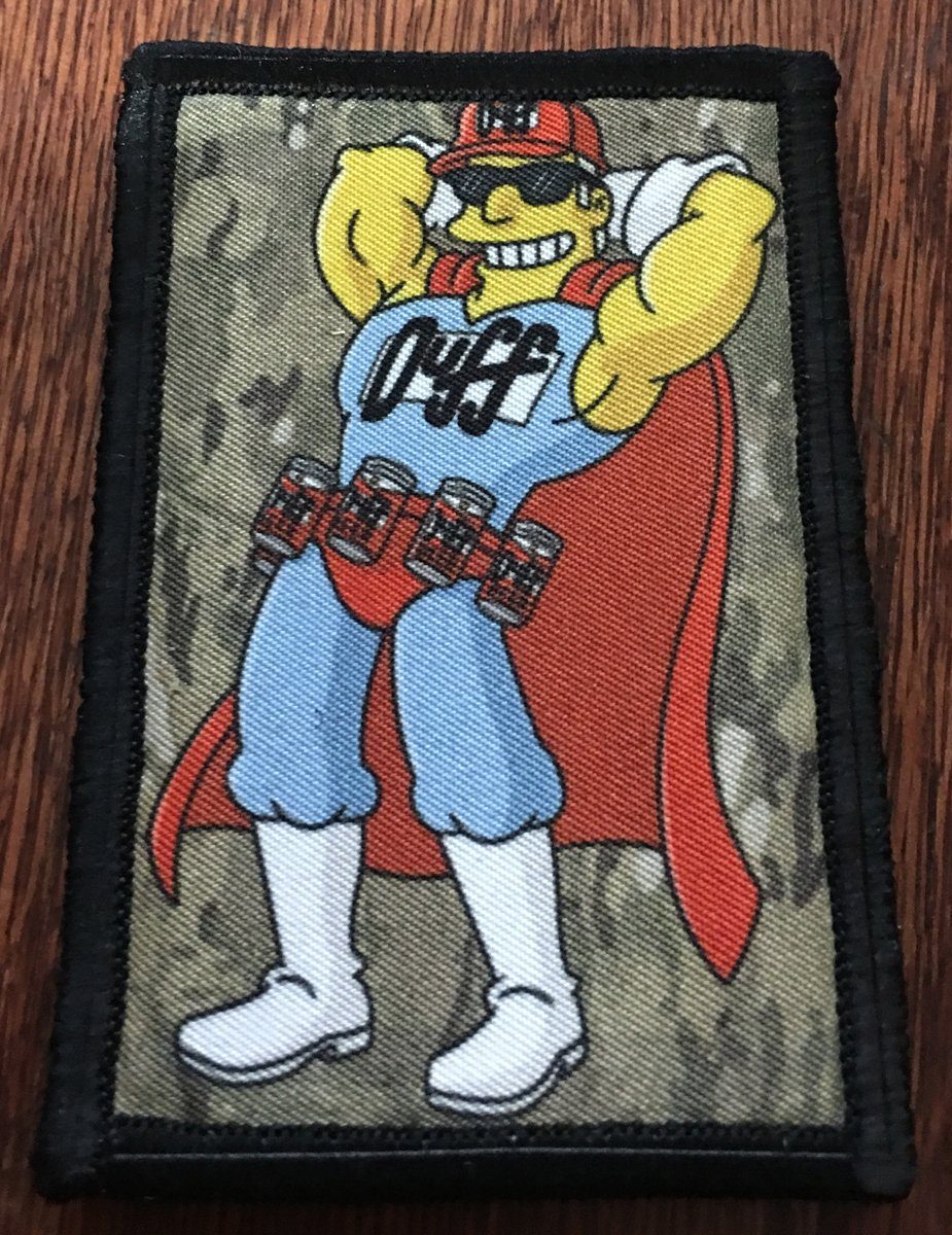 Simpsons Duff Man Morale Patch Morale Patches Redheaded T Shirts 