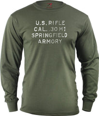 Springfield Amory M1 Garand Receiver T Shirt T Shirts Redheaded T Shirts Small LONG SLEEVE Olive Drab 