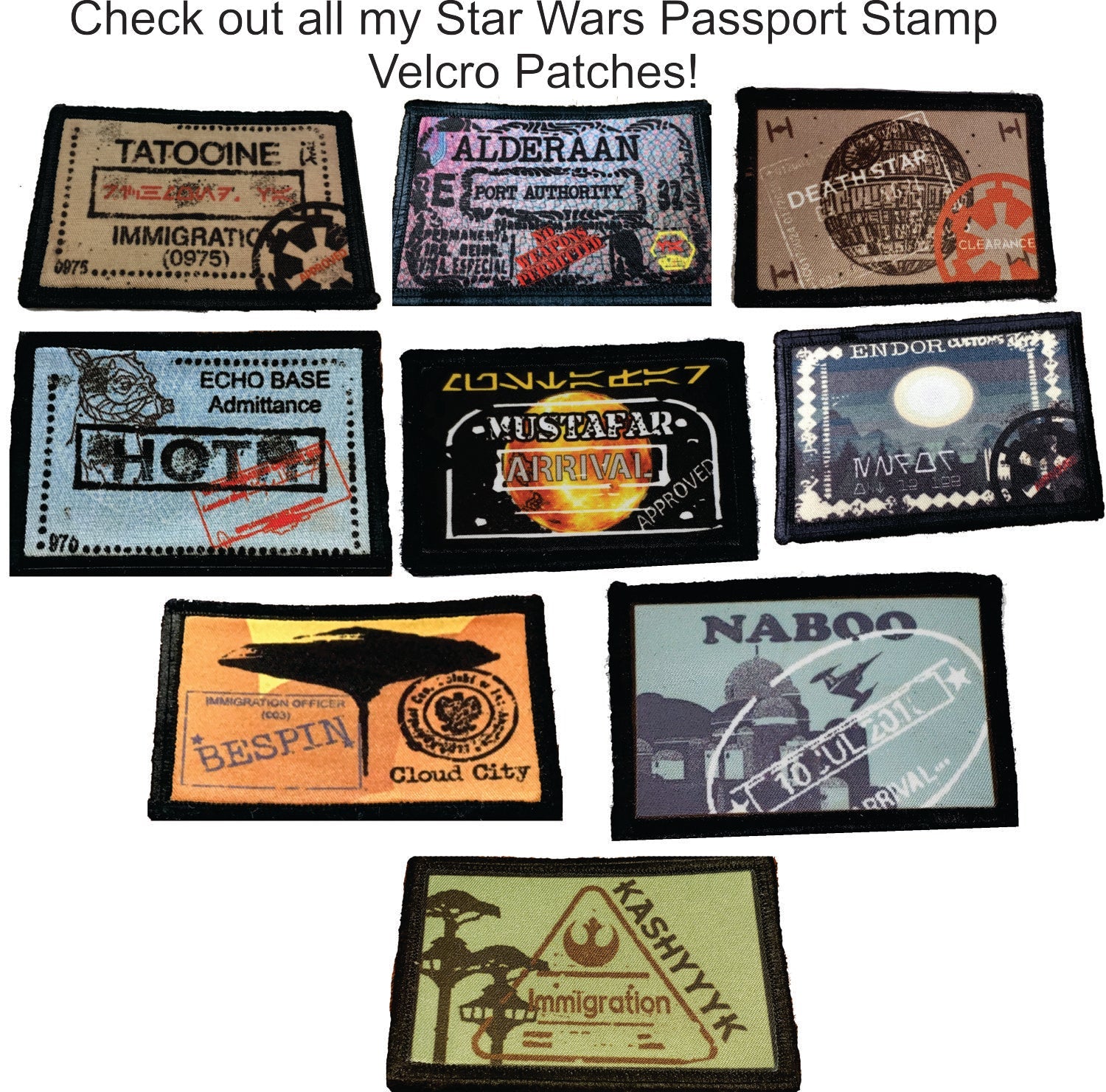 besøg Streng Vedrørende Star Wars Death Star Passport Stamp Morale Patch | Custom Velcro Morale  Patches
