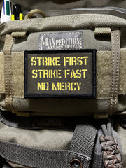 Strike First Strike Fast No Mercy Morale Patch Morale Patches Redheaded T Shirts 