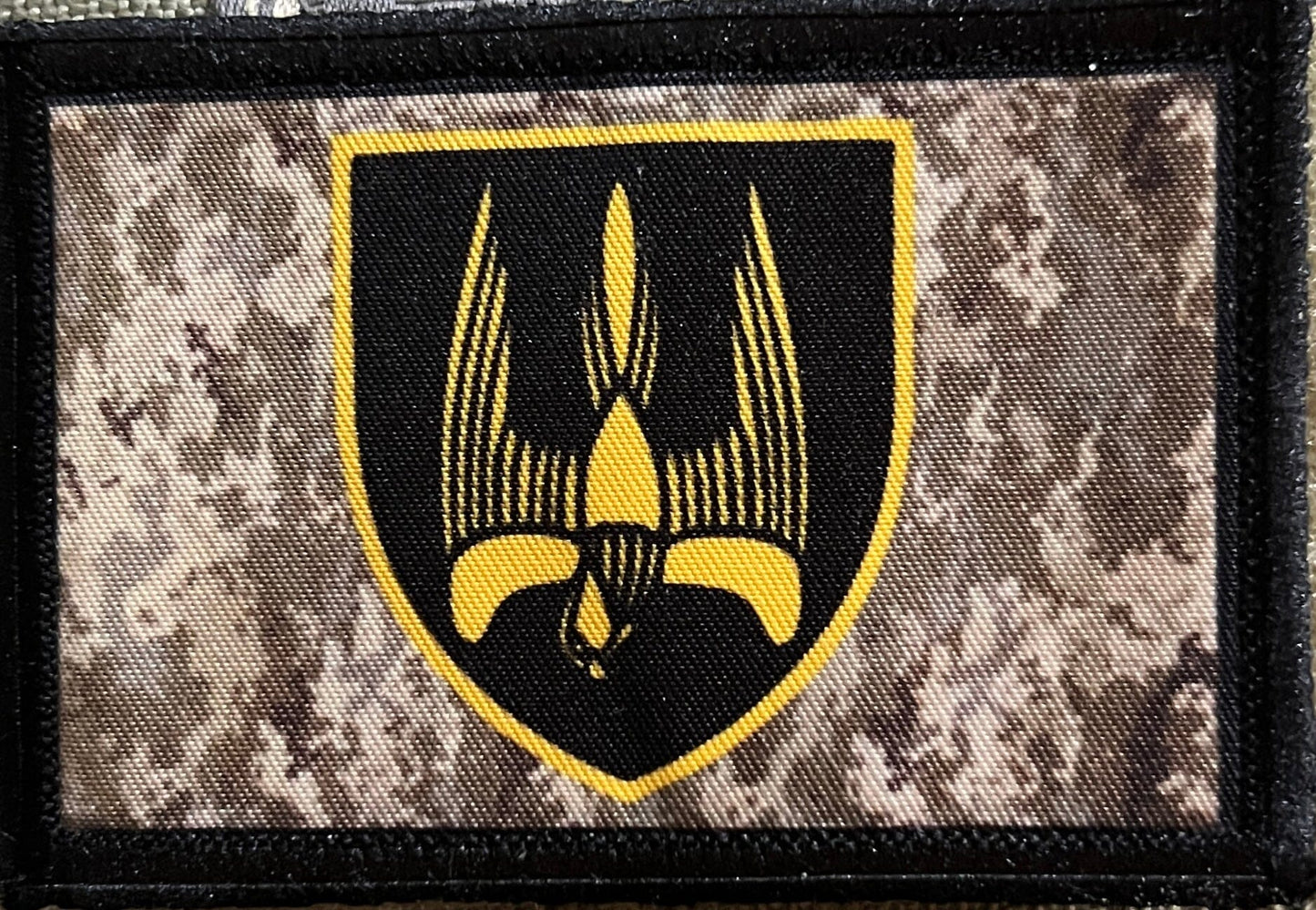 Subdued 46th Donbass Ukrainian Flag Morale Patch Morale Patches Redheadedtshirts.com 