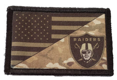 Subdued LA Raiders USA Flag Multicam Morale Patch Morale Patches Redheaded T Shirts 