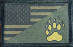 Subdued Tracker Paw /USA Flag Morale Patch Morale Patches Redheaded T Shirts 