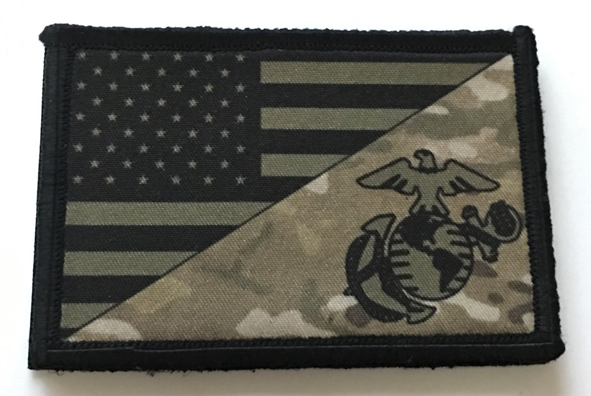 Subdued USMC Marine Corps USA Flag Morale Patch | Custom Velcro Morale ...