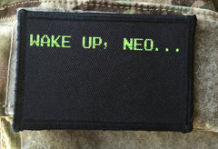 The Matrix Wake Up Neo Morale Patch Morale Patches Redheaded T Shirts 
