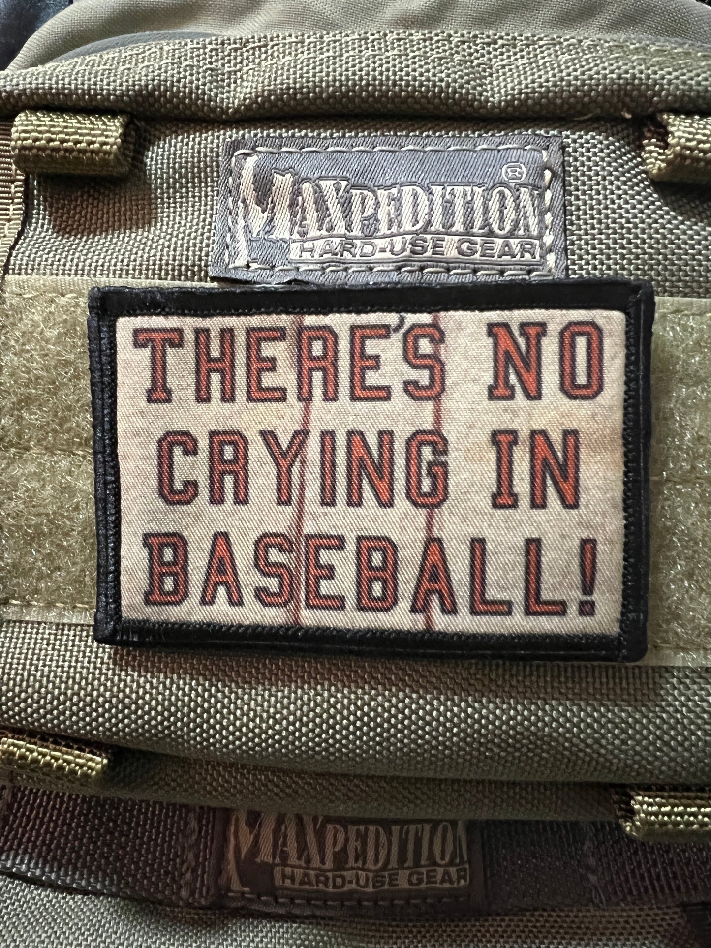 "There's no Crying in Baseball" A League of Their Own Morale Patch 2x3" Morale Patches Redheaded T Shirts 