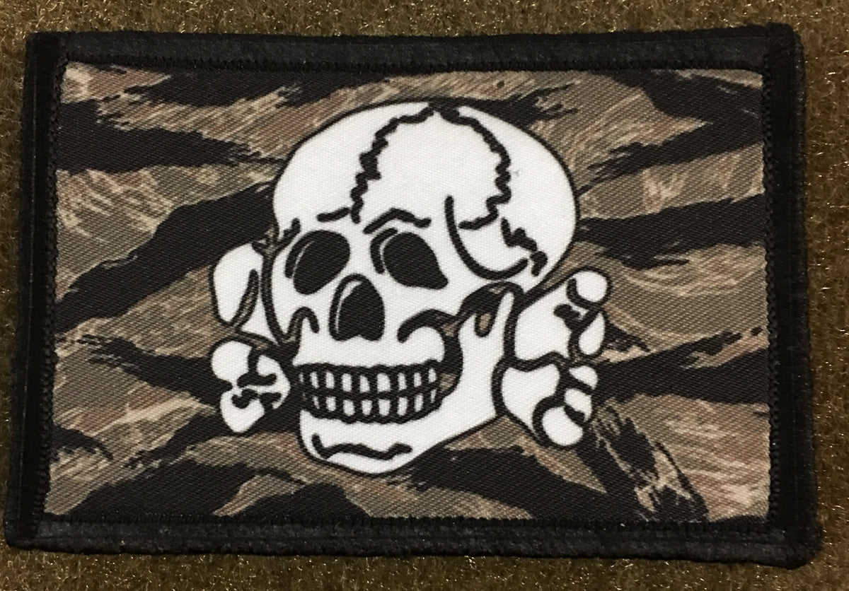 Totenkopf Tiger Stripe Camo Morale Patch Morale Patches Redheaded T Shirts 