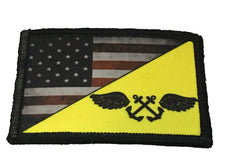 USA Flag Yellow Shirt Boatswain's Mate Morale Patch Morale Patches Redheaded T Shirts 