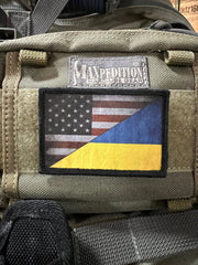 USA / Ukraine Flag Morale Patch Morale Patches Redheaded T Shirts 