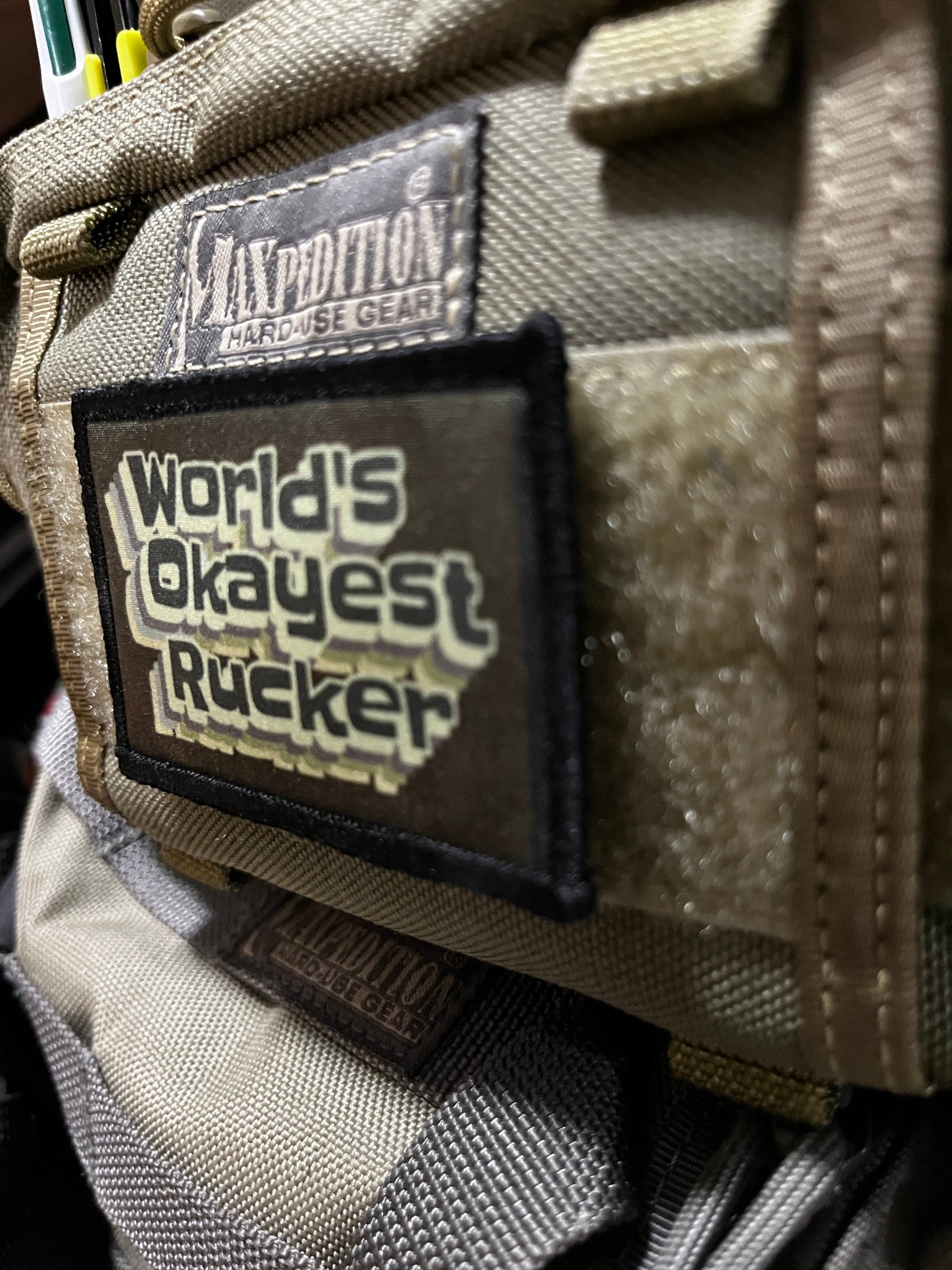 World's Okayest Rucker Morale Patch Morale Patches Redheaded T Shirts 