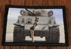 WWII Sherman Tank Pin Up Girl Morale Patch Morale Patches Redheaded T Shirts 