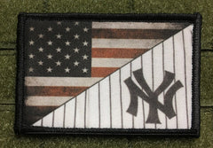 Yankees Logo USA Flag Morale Patch Morale Patches Redheaded T Shirts 