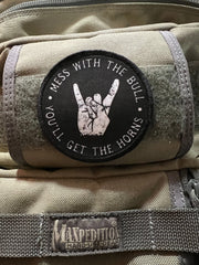 You Mess With The Bull You Get The Horns Morale Patch Morale Patches Redheaded T Shirts 